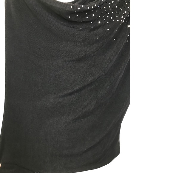 Claudio Milano Women One-Shoulder Top Black Diamond Evening Swarovski Crystals S - Picture 7 of 11